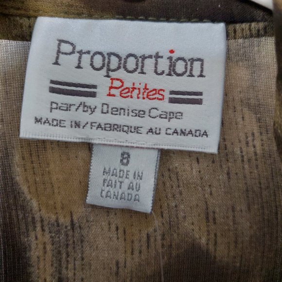 Proportion Petite By Denise Cape Black/Gold Sheer Blouse Shoulder Pads, Sz 8 - Picture 5 of 8